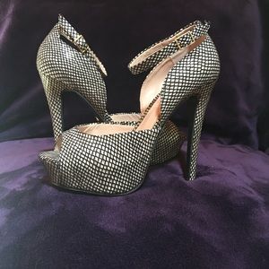 Betsey Johnson Platform Fishnet Stiletto Heels